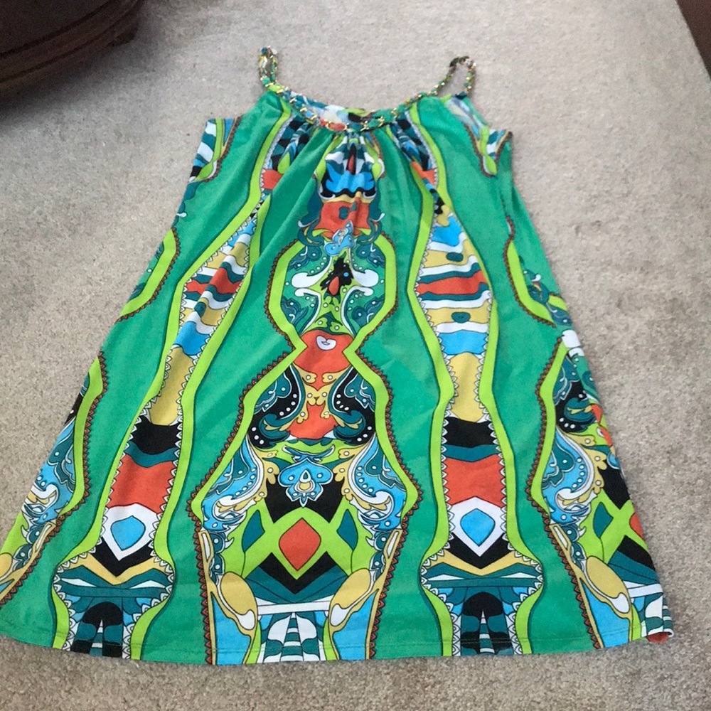 Printed Green Dress
